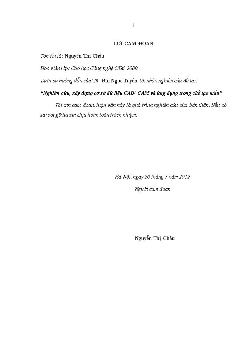 image for page Nghiên cứu xây dựng cơ sở dữ liệu CAD CAM và ứng dụng trong chế tạo mẫu 1