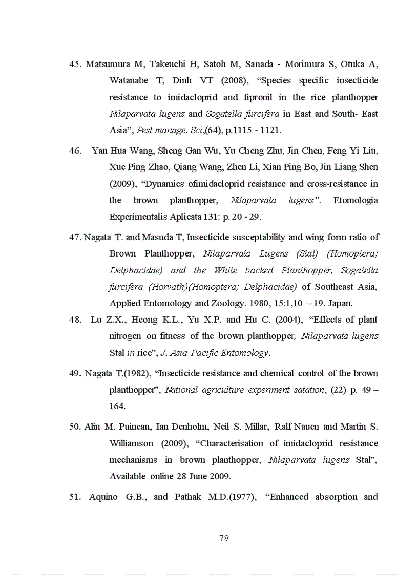 image for page Đánh giá tính kháng thuốc của rầy lưng trắng Sogatella furcifera Horvath trong vụ xuân năm 2011 tại Hà Nội 1