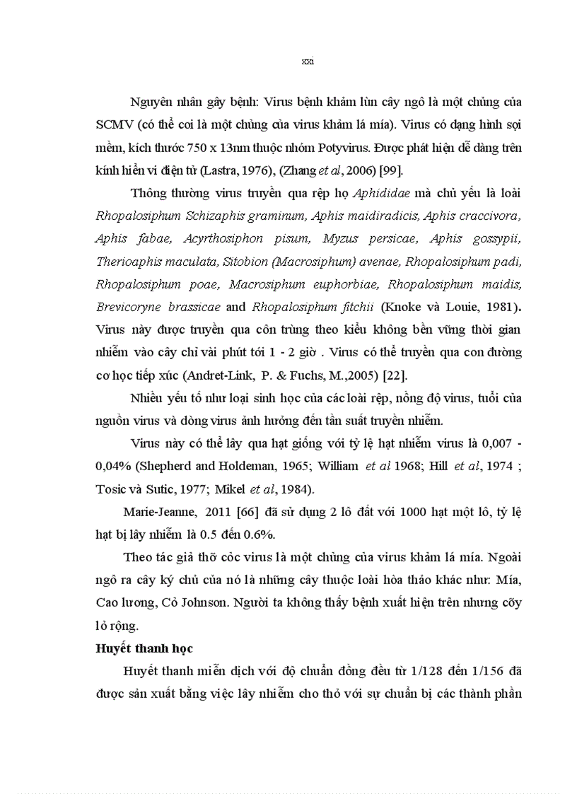 image for page Nghiên cứu bệnh virus khảm lùn ngô sugarcane mosaic virus scmv tại vùng chương mỹ đan phượng hà nội và sản xuất kháng huyết thanh chẩn đoán bệnH