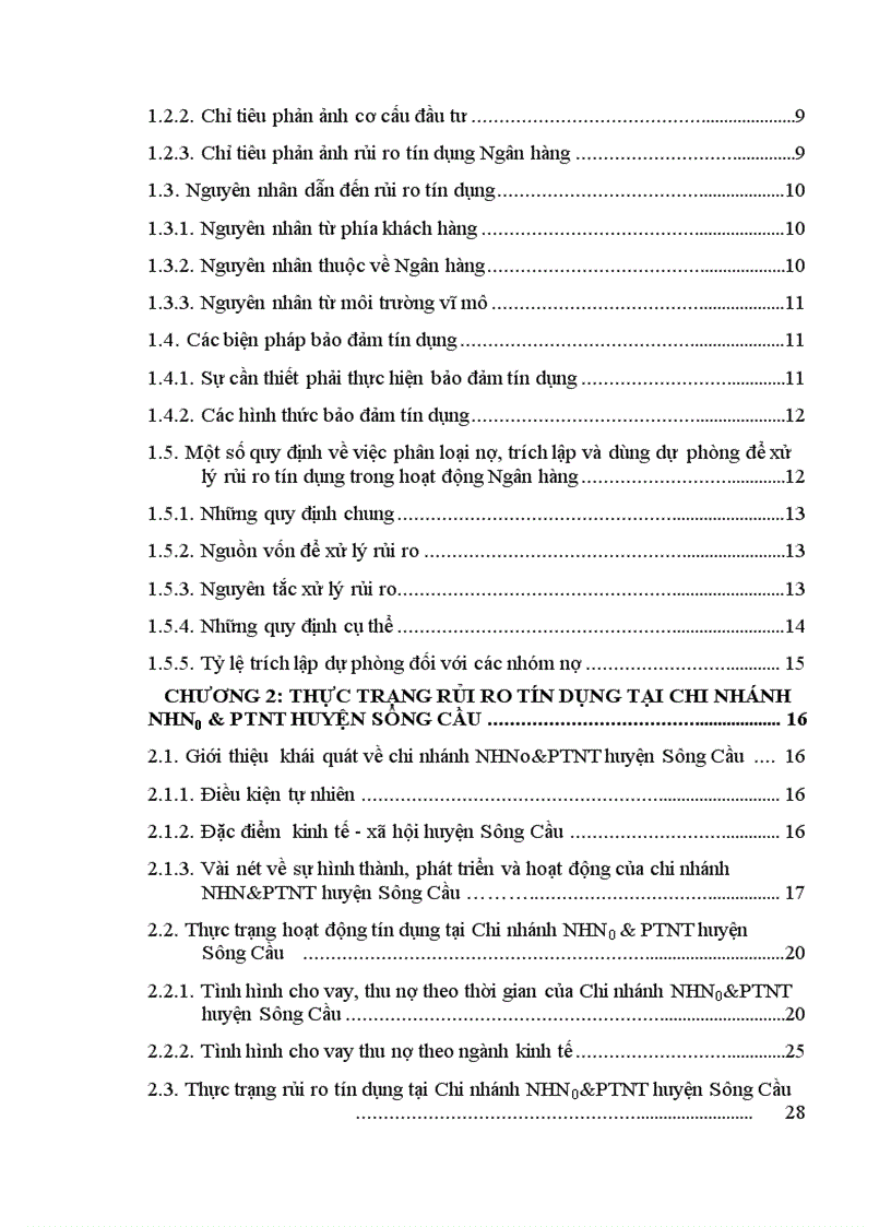 image for page Giải pháp hạn chế rủi ro tín dụng tại Chi nhánh Ngân hàng Nông nghiệp và phát triển Nông thôn huyện Sông Cầu 1