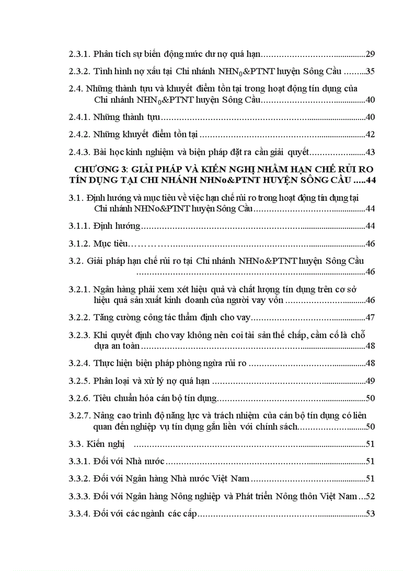 image for page Giải pháp hạn chế rủi ro tín dụng tại Chi nhánh Ngân hàng Nông nghiệp và phát triển Nông thôn huyện Sông Cầu 1