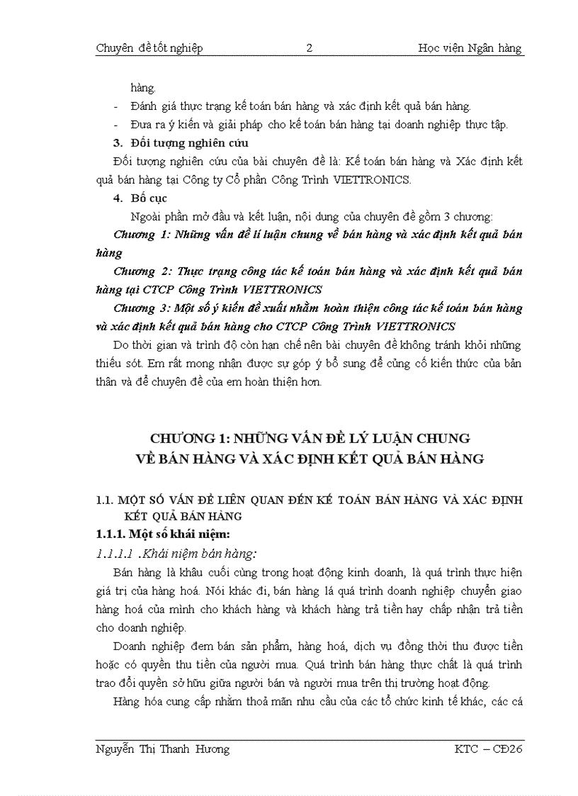 image for page Thực trạng công tác kế toán bán hàng và xác định kết quả bán hàng tại CTCP Công Trình VIETTRONICS