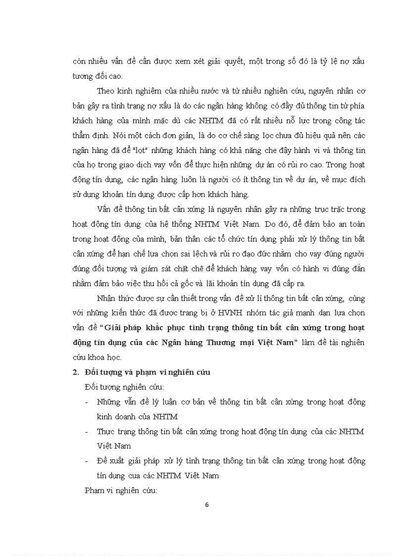 image for page Giải pháp khắc phục tình trạng thông tin bất cân xứng trong hoạt động tín dụng của Ngân hàng Thương mại ở Việt Nam 1