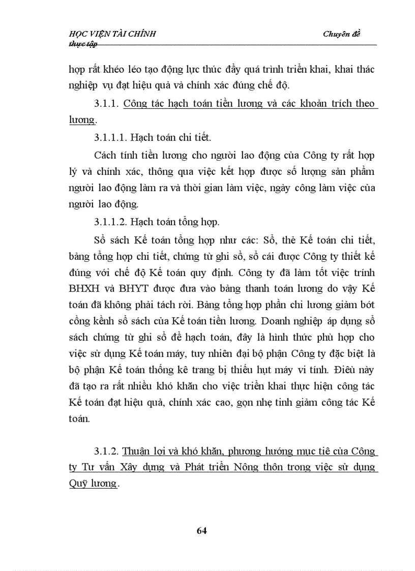 image for page Thực trạng công tác kế toán tiền lương và các khoản trích theo lương tại Công ty Tư vấn Xây dựng và Phát triển Nông thôn