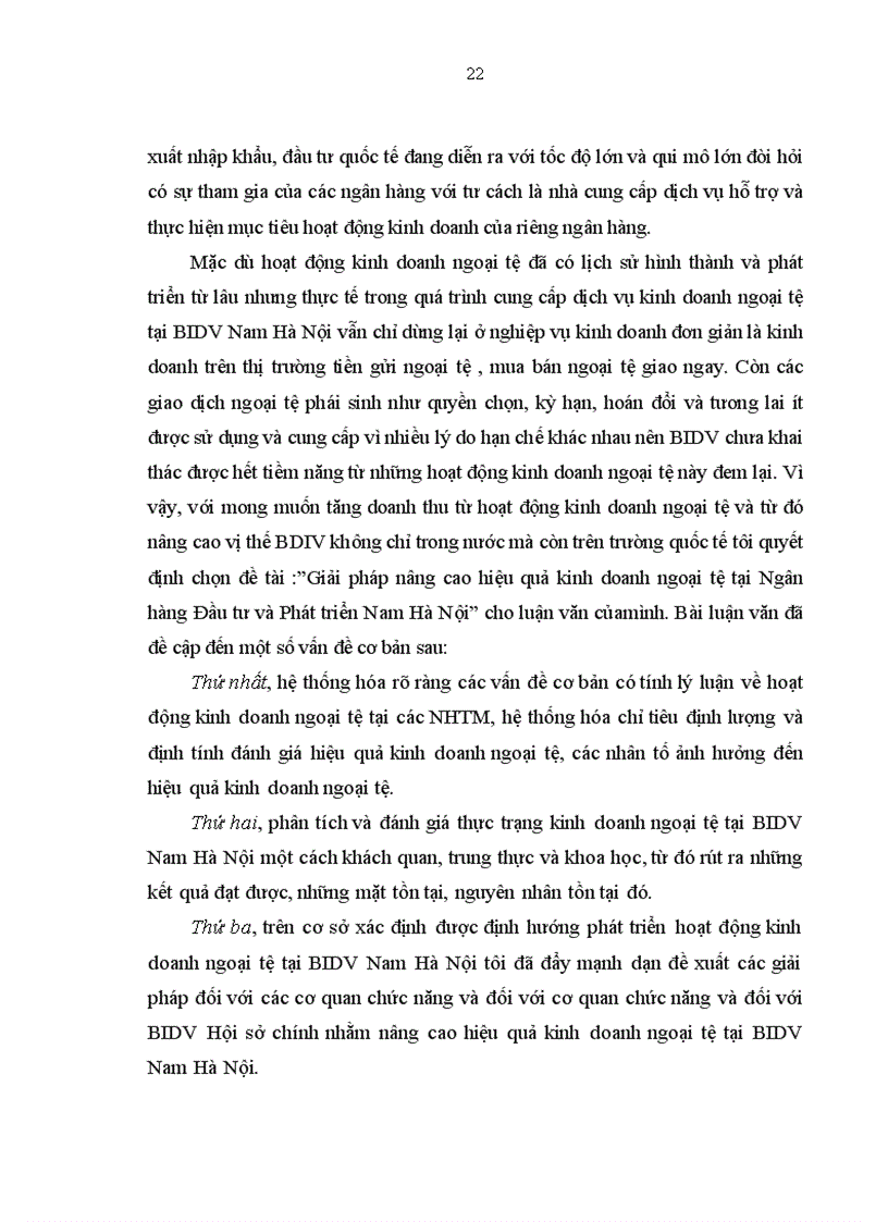 image for page Tóm tắt đề tài Giải pháp nâng cao hiệu quả kinh doanh ngoại tệ tại Ngân hàng Đầu tư và Phát triển Nam Hà Nội