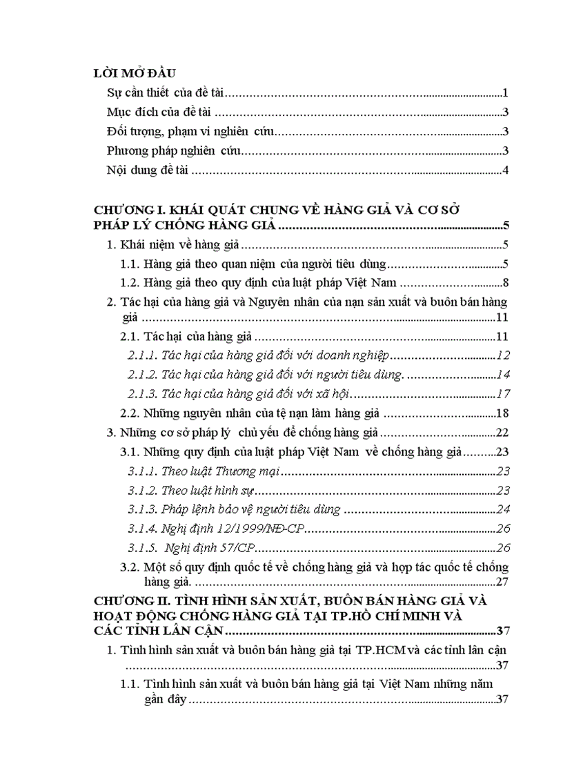 Chống hàng giả tại thành phố hồ chí minh và các tỉnh lân cận thực trạng và giải pháp