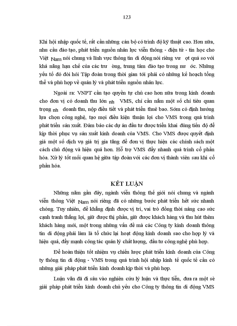 image for page Các giải pháp phát triển kinh doanh của Công ty thông tin di động VMS thuộc Tổng Công ty bưu chính viễn thông Việt Nam trong quá trình hội nhập kinh tế quốc tế