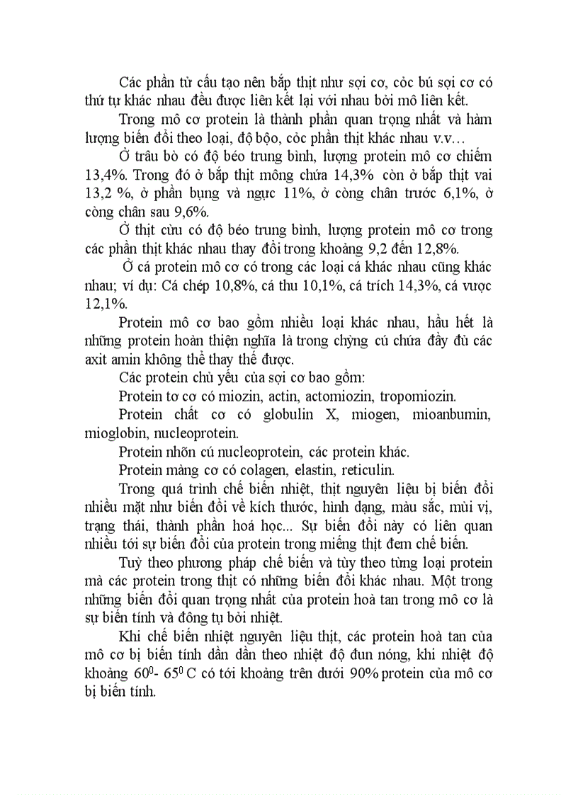 image for page Protein của thịt sự biến đổi trong chế biến ứng dụng 1