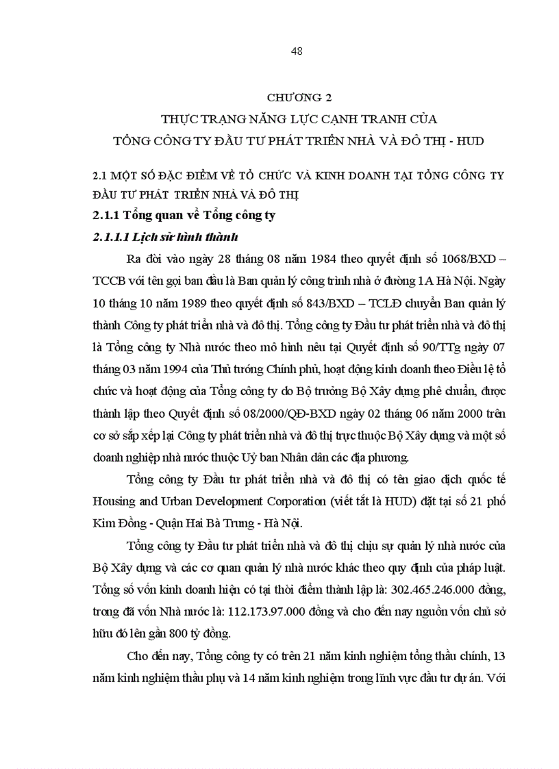 image for page Thực trạng năng lực cạnh tranh của tổng công ty đầu tư phát triển nhà và đô thị hud