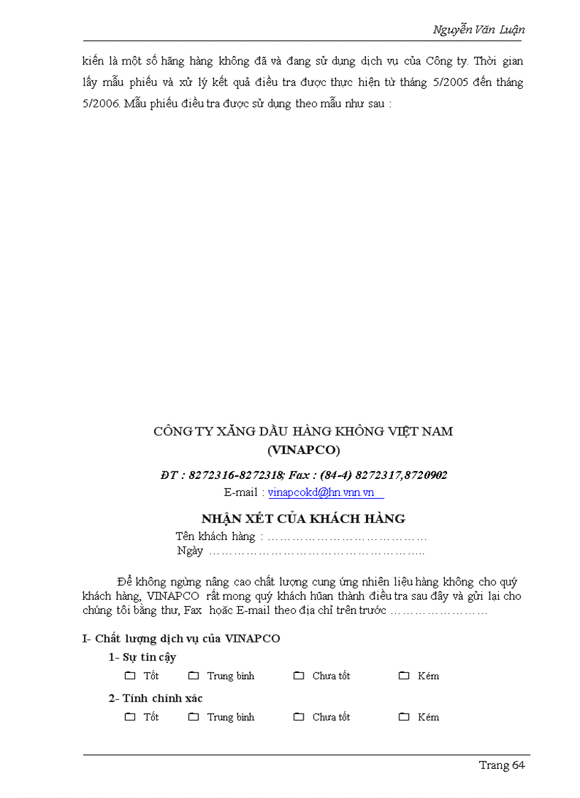 image for page Một số giải pháp nhằm nâng cao chất lượng dịch vụ của Công ty xăng dầu Hàng không Việt Nam