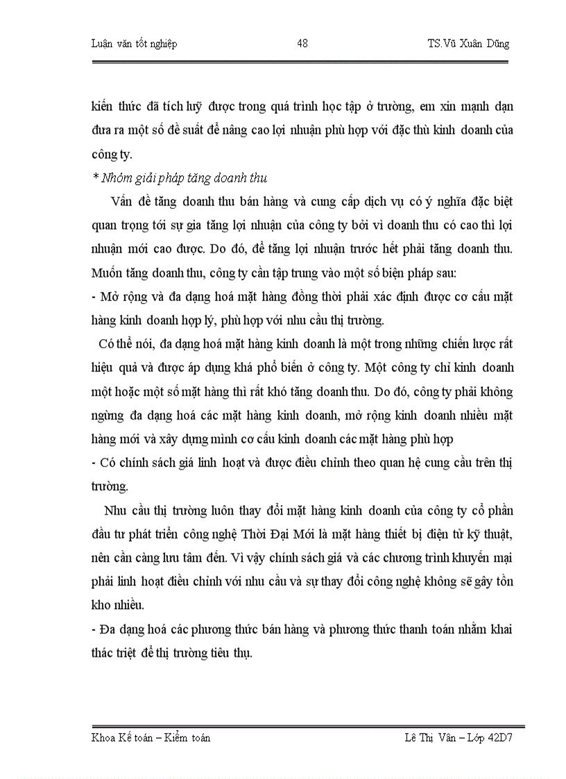 image for page Giải pháp nâng cao lợi nhuận tại công ty cổ phần đầu tư phát triển công nghệ Thời Đại Mới