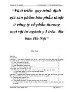 Phát triển quy trình định giá sản phẩm bàn phẫu thuật ở công ty cổ phần thương mại vật tư ngành y I trên địa bàn Hà Nội 1