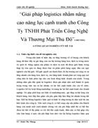 Giải pháp logistics nhằm nâng cao năng lực cạnh tranh cho Công Ty TNHH Phát Triển Công Nghệ Và Thương Mại Thủ Đô 1