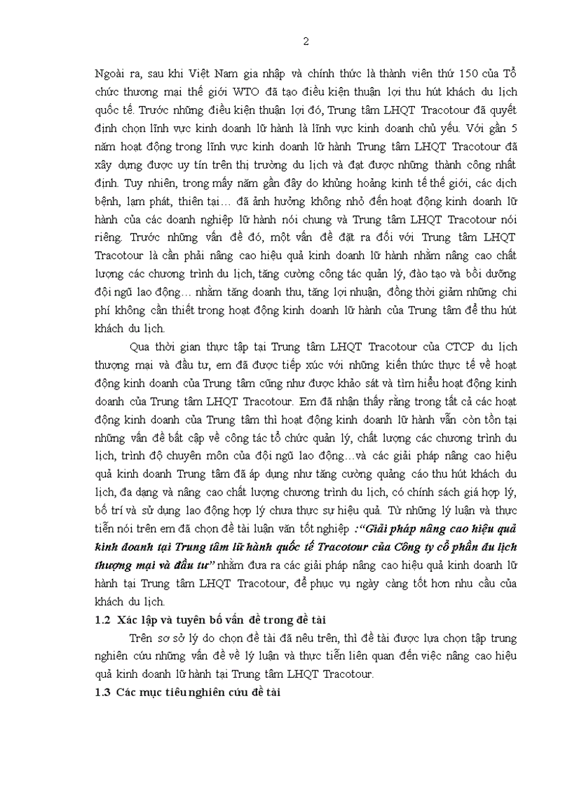 image for page Giải pháp nâng cao hiệu quả kinh doanh tại Trung tâm lữ hành quốc tế Tracotour của Công ty cổ phần du lịch thượng mại và đầu tư 1
