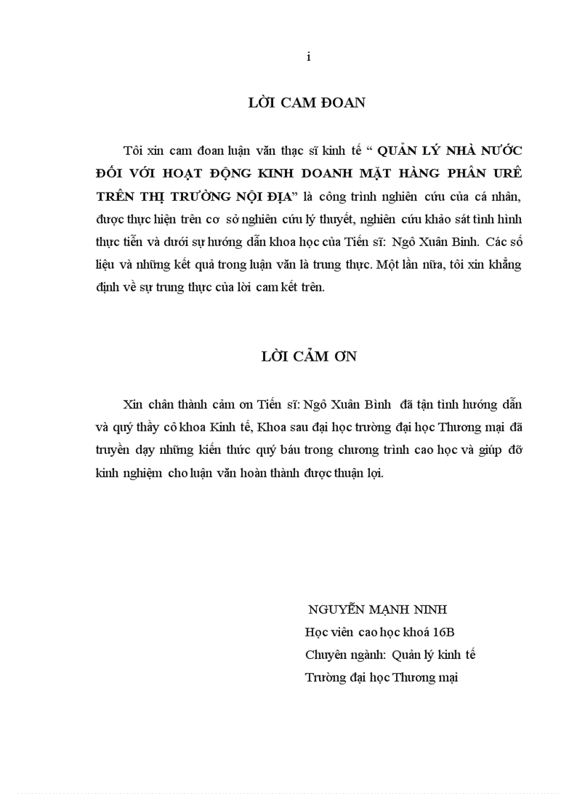 Quản lý nhà nước đối với hoạt động kinh doanh mặt hàng phân urê trên thị trường nội địa 3