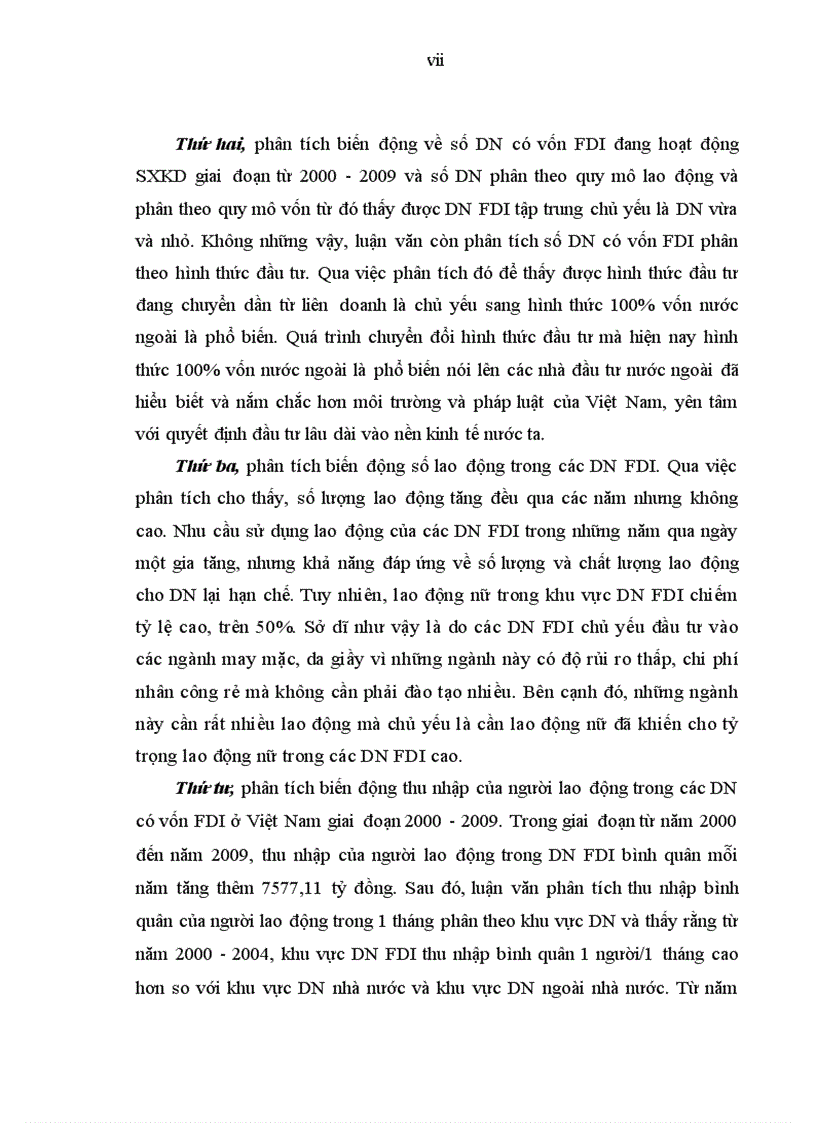 image for page Phân tích thống kê tình hình vốn đầu tư trực tiếp nước ngoài vào Việt Nam giai đoạn 2000 2009