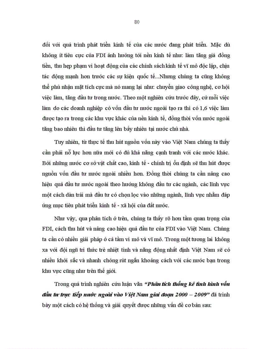image for page Phân tích thống kê tình hình vốn đầu tư trực tiếp nước ngoài vào Việt Nam giai đoạn 2000 2009