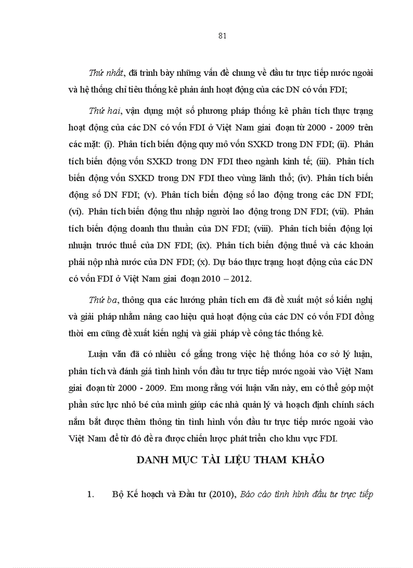 image for page Phân tích thống kê tình hình vốn đầu tư trực tiếp nước ngoài vào Việt Nam giai đoạn 2000 2009