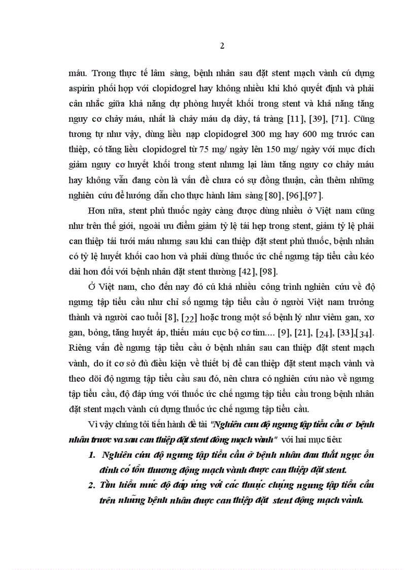 Nghiên cứu độ ngưng tập tiểu cầu ở bệnh nhân trước và sau can thiệp đặt stent động mạch vành
