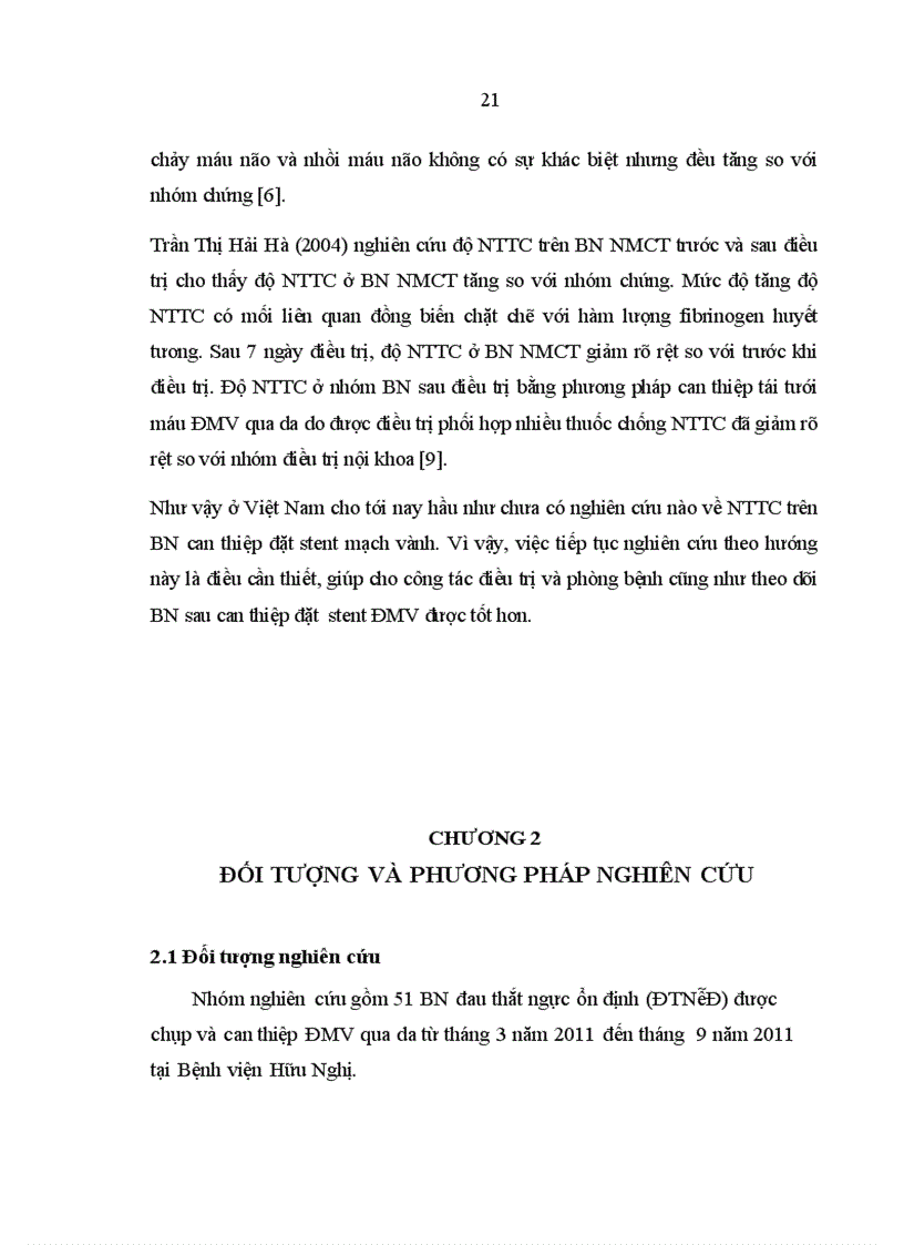 image for page Nghiên cứu độ ngưng tập tiểu cầu ở bệnh nhân trước và sau can thiệp đặt stent động mạch vành