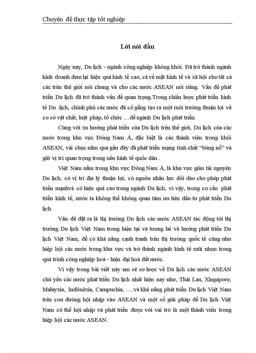 Thị trường Du lịch ASEAN và Du lịch Việt Nam hội nhập Du lịch các nước ASEAN và tác động của nó 1