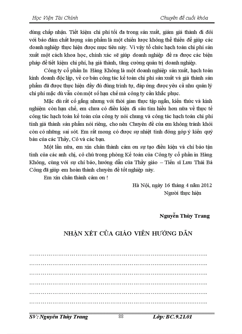 image for page Tổ chức công tác kế toán tập hợp chi phí sản xuất và tính giá thành sản phẩm tại Công ty cổ phần In Hàng Không 1