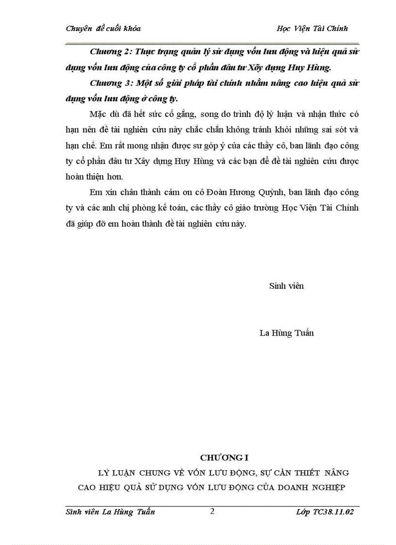 image for page Vốn lưu động và cỏc giải phỏp tài chớnh nõng cao hiệu quả sử dụng vốn lưu động tại cụng ty cổ phần đầu tư Xây Dựng Huy Hùng