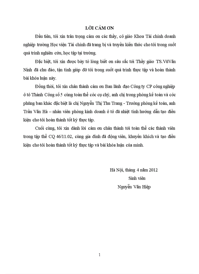 image for page Một số giải pháp nhằm nâng cao hiệu quả sử dụng vốn lưu động tại Công ty CP công nghiệp ô tô Thành Công số 5