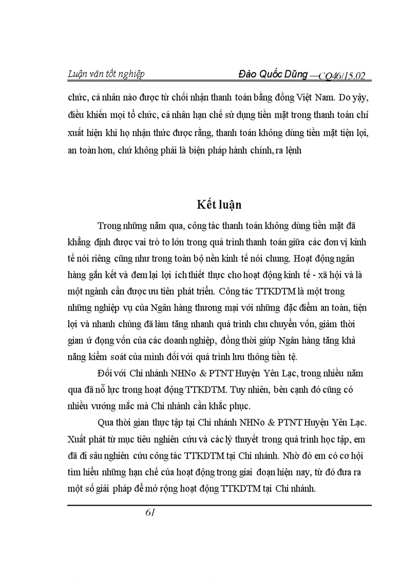 image for page Các biện pháp mở rộng và nâng cao chất lượng cung ứng các dịch vụ thanh toán không dùng tiền mặt tại NH No PTNT chi nhánh Huyện Yên Lạc Tỉnh Vĩnh Phúc 4