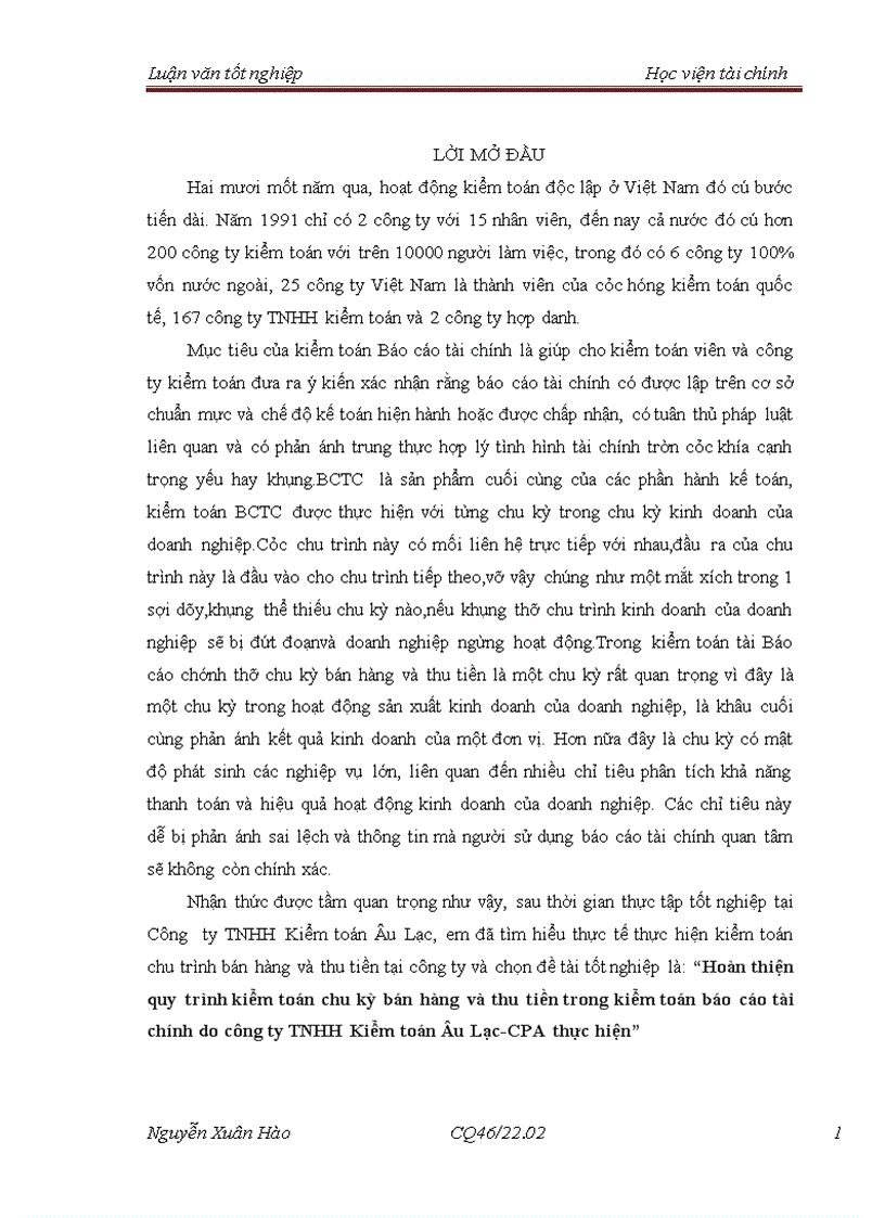 image for page Hoàn thiện quy trình kiểm toán chu kỳ bán hàng và thu tiền trong kiểm toán báo cáo tài chính do công ty TNHH Kiểm toán Âu Lạc CPA thực hiện 3