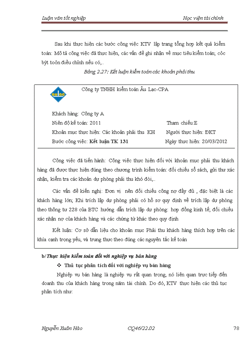 image for page Hoàn thiện quy trình kiểm toán chu kỳ bán hàng và thu tiền trong kiểm toán báo cáo tài chính do công ty TNHH Kiểm toán Âu Lạc CPA thực hiện 3