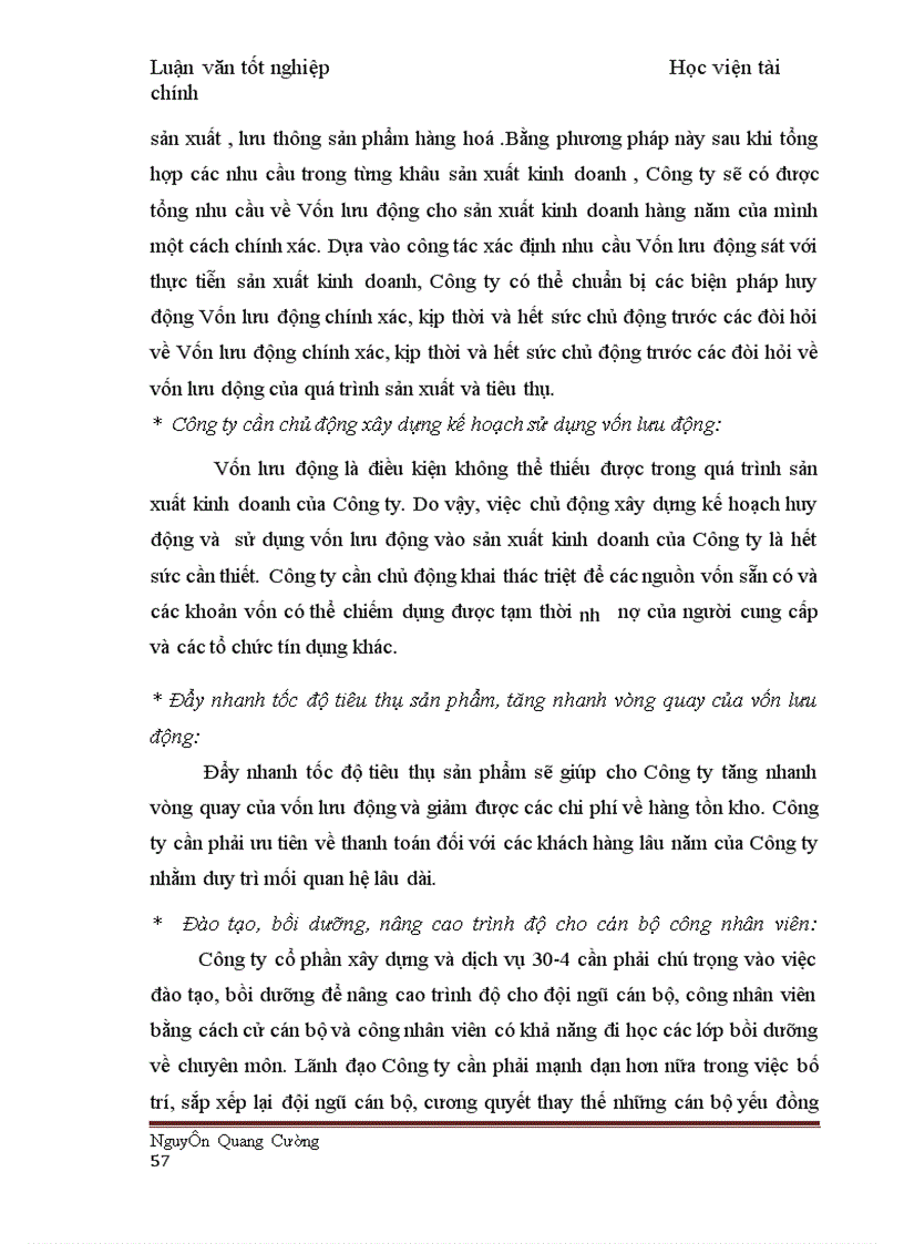 image for page Một số giải pháp nhằm nâng cao hiệu quả sử dụng vốn lưu động tại Công ty cổ phần xây dựng và thương mại 30 4 1