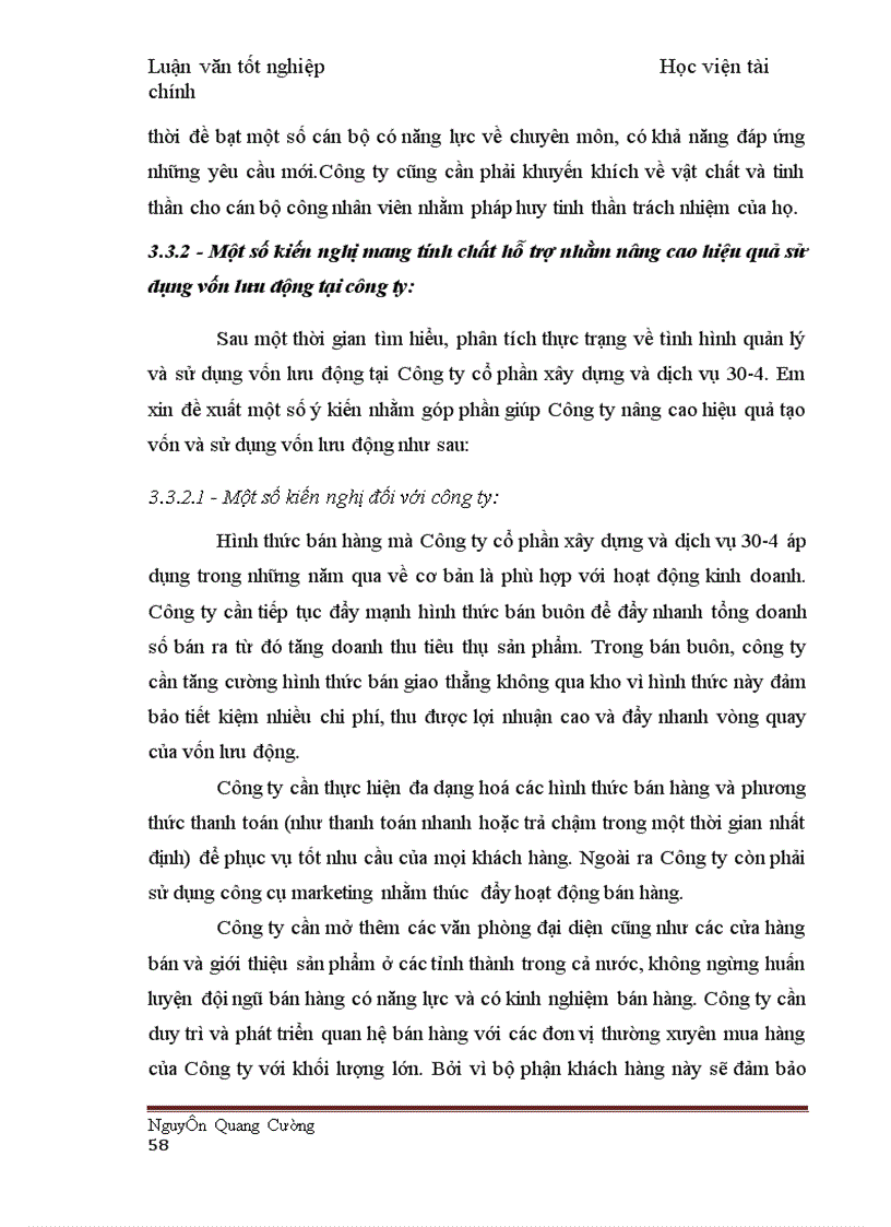 image for page Một số giải pháp nhằm nâng cao hiệu quả sử dụng vốn lưu động tại Công ty cổ phần xây dựng và thương mại 30 4 1