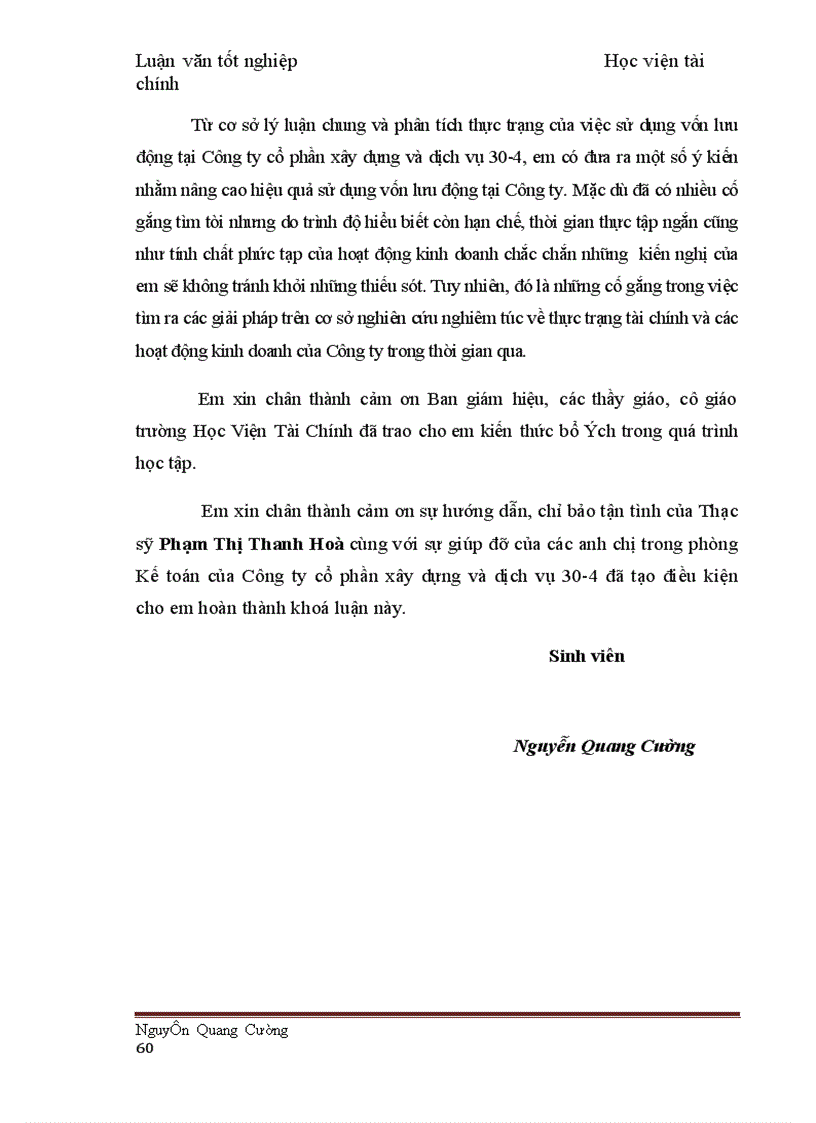 image for page Một số giải pháp nhằm nâng cao hiệu quả sử dụng vốn lưu động tại Công ty cổ phần xây dựng và thương mại 30 4 1