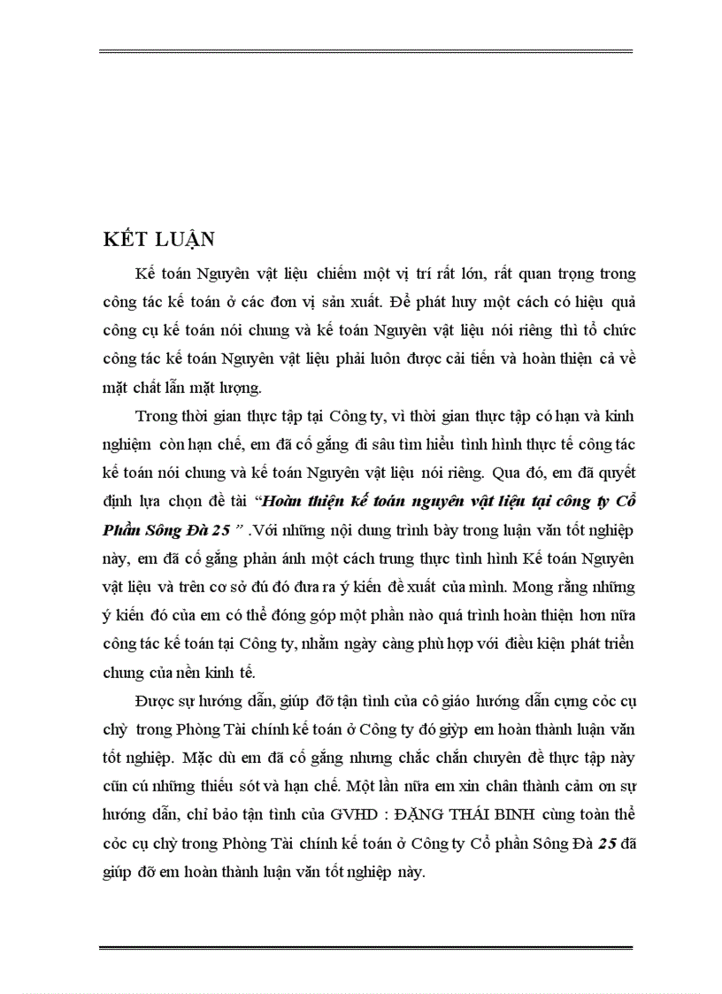 image for page Hoàn thiện kế toán nguyên vật liệu tại công ty Cổ Phần Sông Đà 25 1