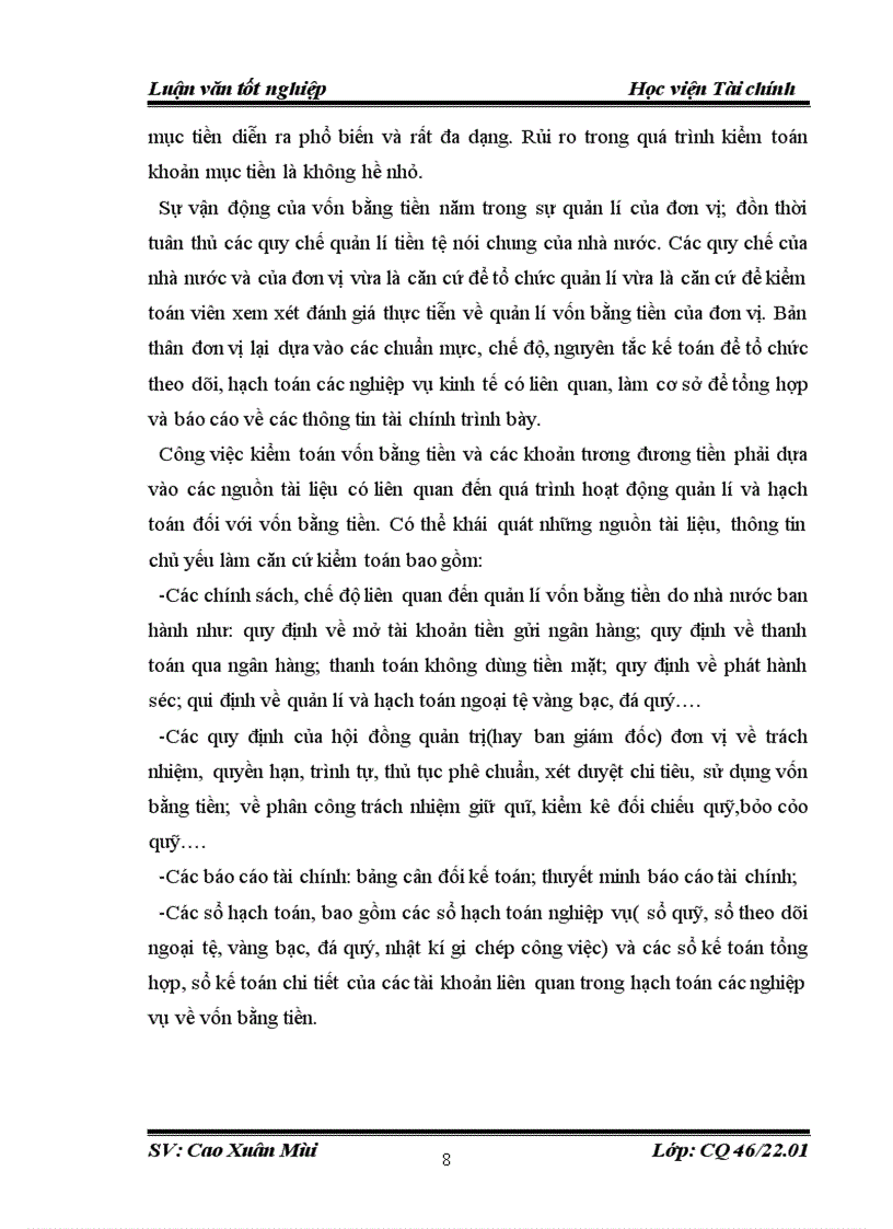 image for page Thực trạng kiểm toán khoản mục vốn bằng tiền trong kiểm toán báo cáotài chính do công ty kiểm toán và tư vấn tài chính quốc tế ifc thực hiện 1