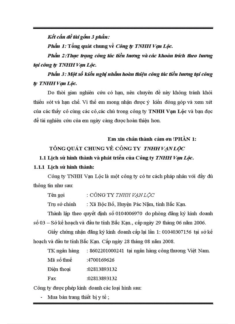 image for page Thực trạng công tác tiền lương và các khoản trích theo lương tại công ty trách nhiệm hữu hạn Vạn Lộc 3