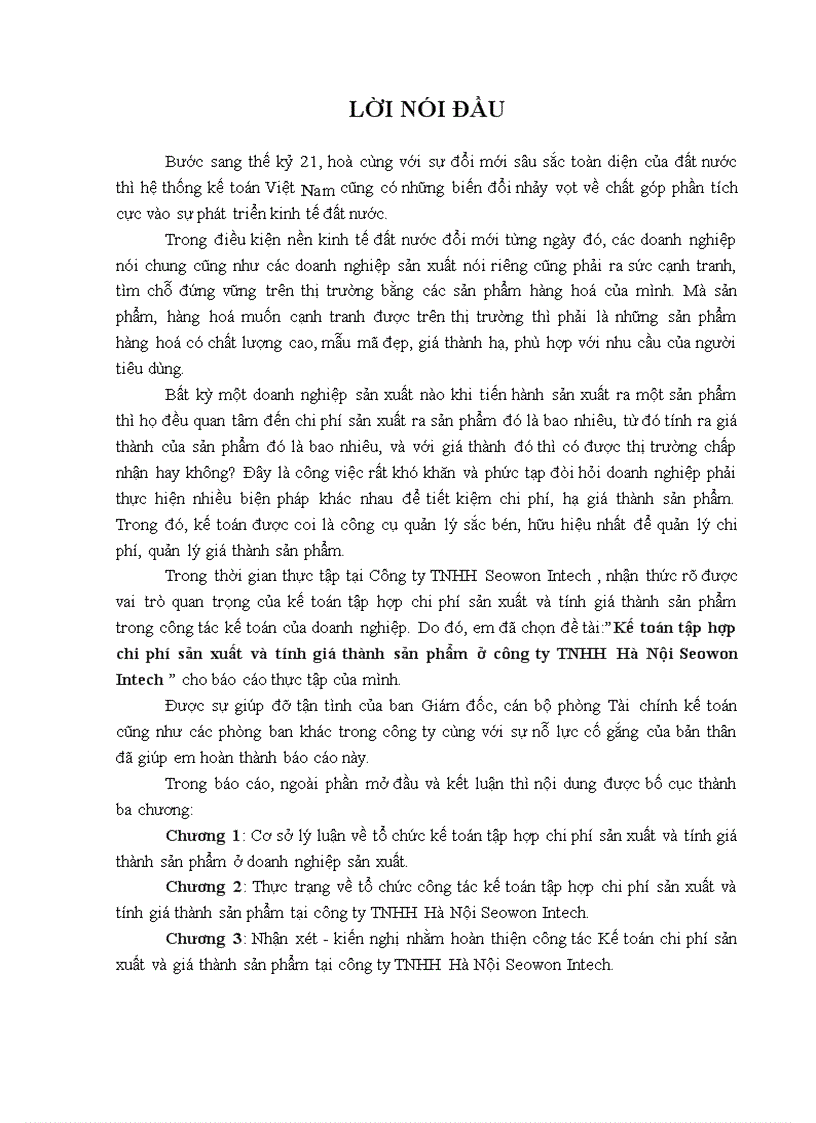 image for page Kế toán tập hợp chi phí sản xuất và tính giá thành sản phẩm ở công ty TNHH Hà Nội Seowon Intech 1