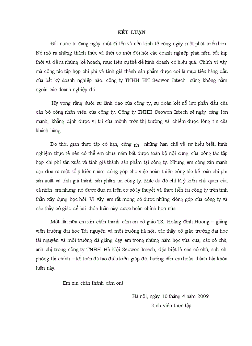 image for page Kế toán tập hợp chi phí sản xuất và tính giá thành sản phẩm ở công ty TNHH Hà Nội Seowon Intech 1