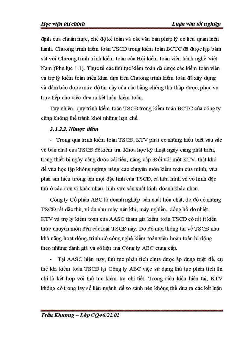 image for page Hoàn thiện quy trình kiểm toán TSCĐ trong kiểm toán BCTC tại Công ty TNHH dịch vụ tư vấn tài chính Kế toán và Kiểm toán AASC 1