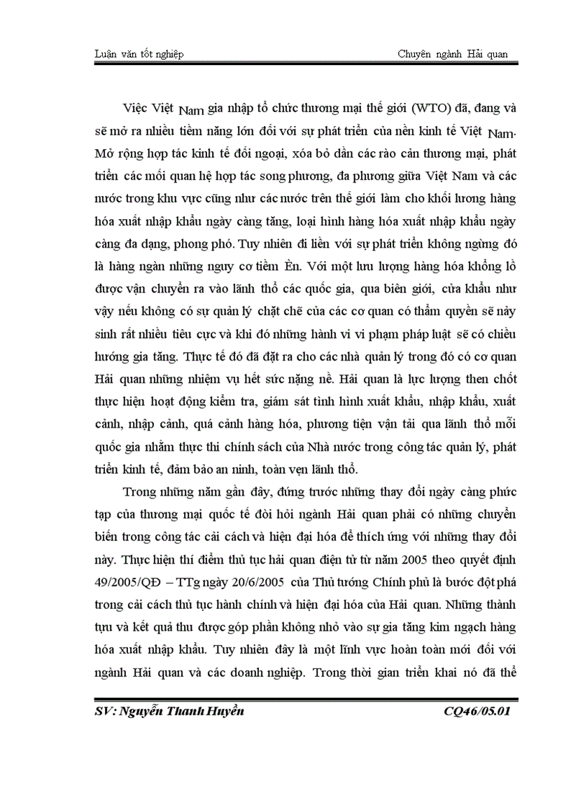 image for page THựC TRạNG VIệC THựC HIệN THủ TụC HảI QUAN ĐIệN Tử TạI CHI CụC HảI QUAN