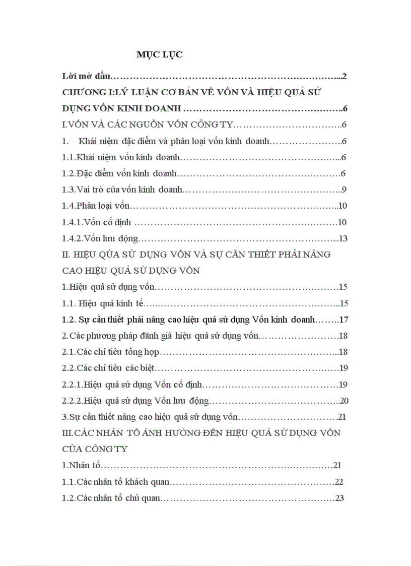 image for page Vốn kinh doanh và một số giải pháp nâng cao hiệu quả sử dụng vốn kinh doanh tại Công ty TNHH Thành Công 1