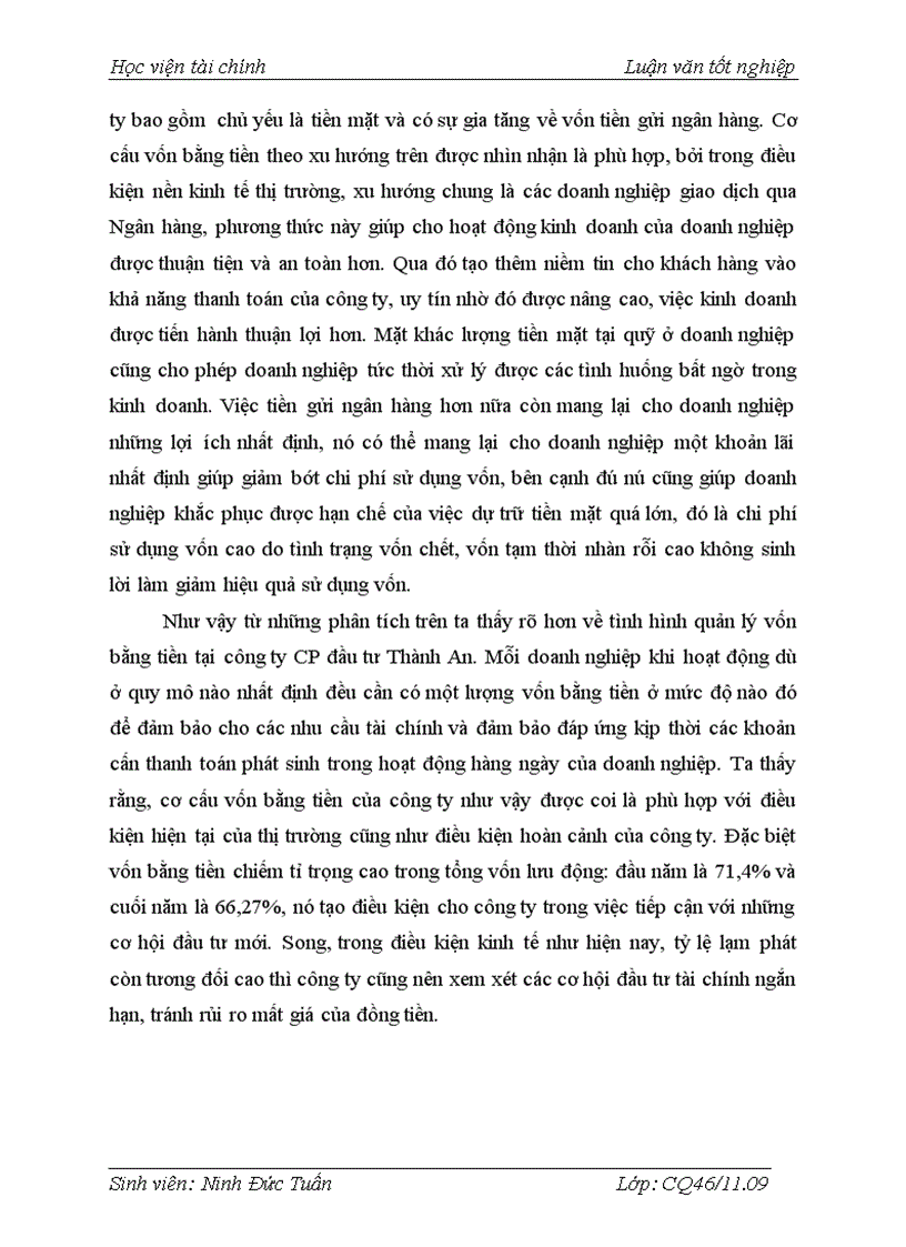 image for page Thực trạng quản lý sử dụng vốn lưu động và một số biện pháp góp phần nâng cao hiệu quả sử dụng vốn lưu động tại công ty cổ phần đầu tư THÀNH AN 1