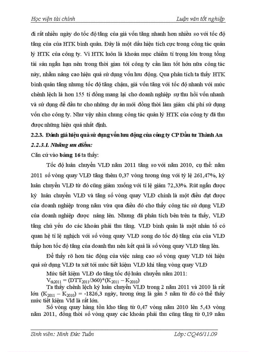 image for page Thực trạng quản lý sử dụng vốn lưu động và một số biện pháp góp phần nâng cao hiệu quả sử dụng vốn lưu động tại công ty cổ phần đầu tư THÀNH AN 1