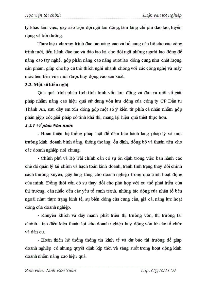 image for page Thực trạng quản lý sử dụng vốn lưu động và một số biện pháp góp phần nâng cao hiệu quả sử dụng vốn lưu động tại công ty cổ phần đầu tư THÀNH AN 1