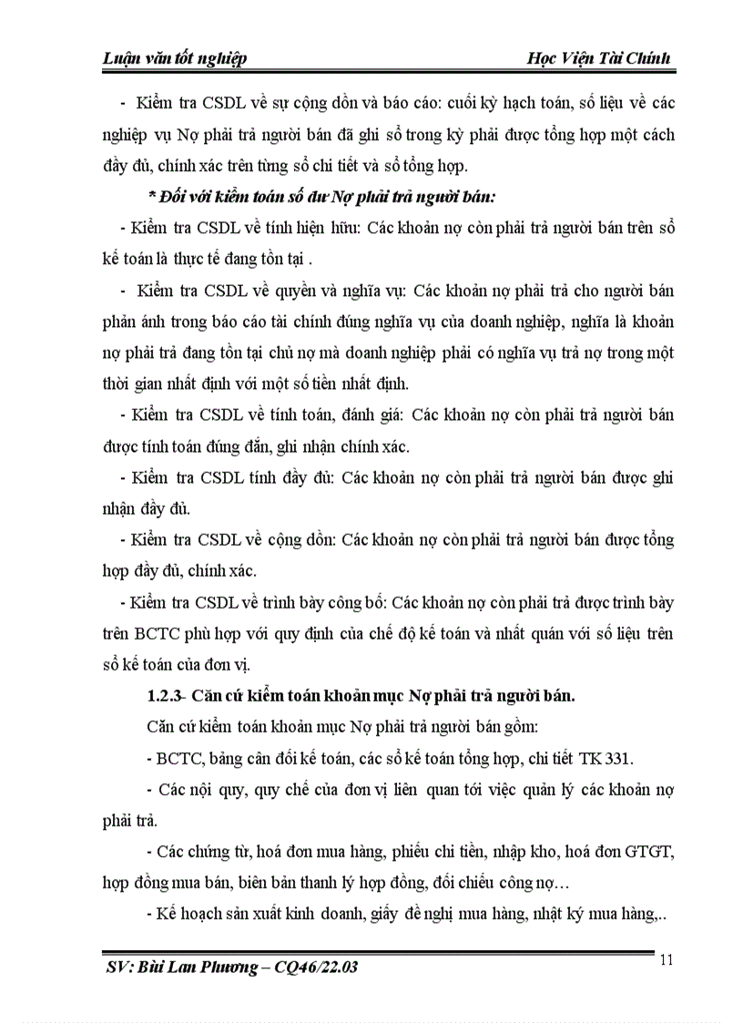image for page Hoàn thiện quy trình kiểm toán khoản mục Nợ phải trả người bán trong kiểm toán Báo cáo tài chính do Công ty TNHH Kiểm toán và tư vấn tài chính quốc tế IFC thực hiện 1