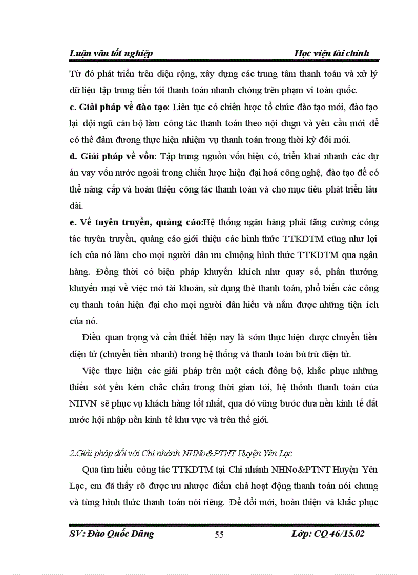 image for page Các biện pháp mở rộng và nâng cao chất lượng cung ứng các dịch vụ thanh toán không dùng tiền mặt tại NH No PTNT chi nhánh Huyện Yên Lạc Tỉnh Vĩnh Phúc 6