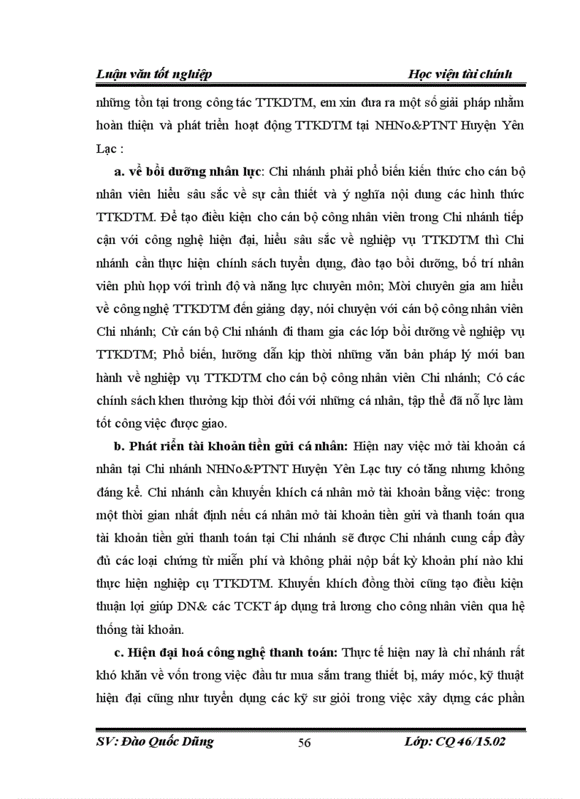 image for page Các biện pháp mở rộng và nâng cao chất lượng cung ứng các dịch vụ thanh toán không dùng tiền mặt tại NH No PTNT chi nhánh Huyện Yên Lạc Tỉnh Vĩnh Phúc 6