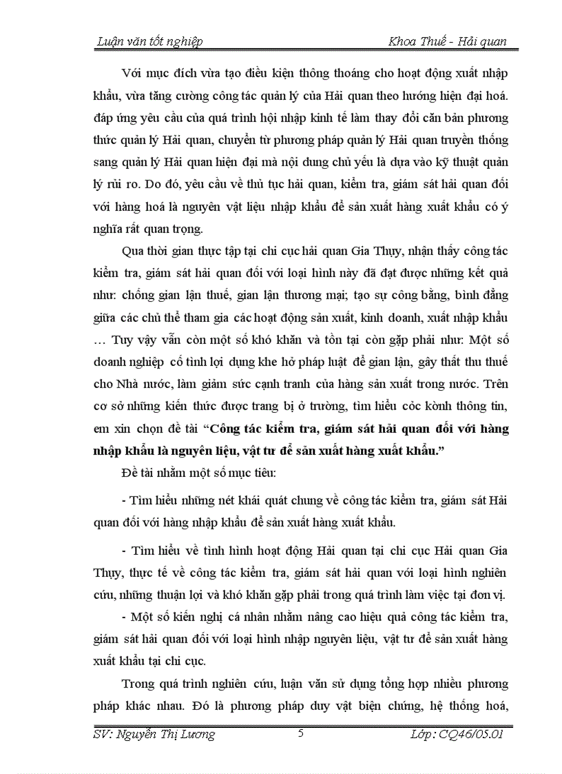 image for page Công tác kiểm tra giám sát hải quan đối với hàng nhập khẩu là nguyên liệu vật tư để sản xuất hàng xuất khẩu 5