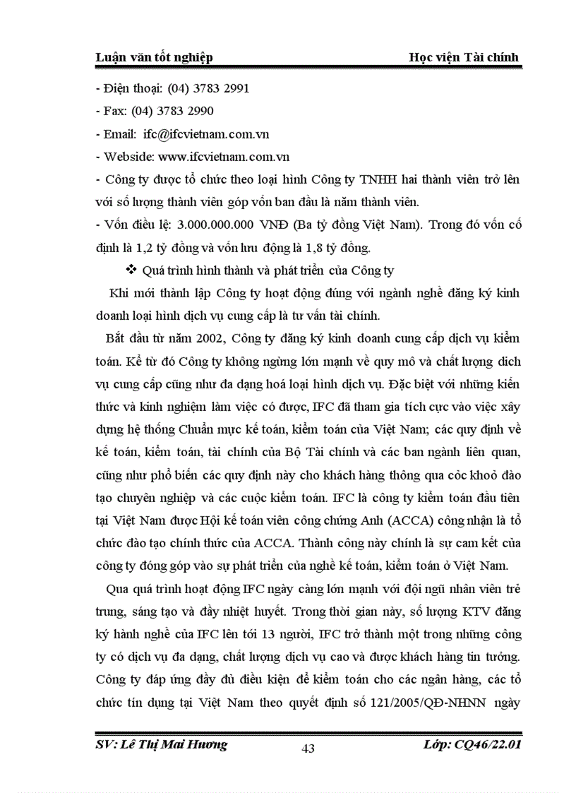 image for page Hoàn thiện kiểm toán khoản mục TSCĐ trong kiểm toán BCTC do công ty TNHH Kiểm toán và Tư vấn tài chính quốc tế IFC thực hiện 3